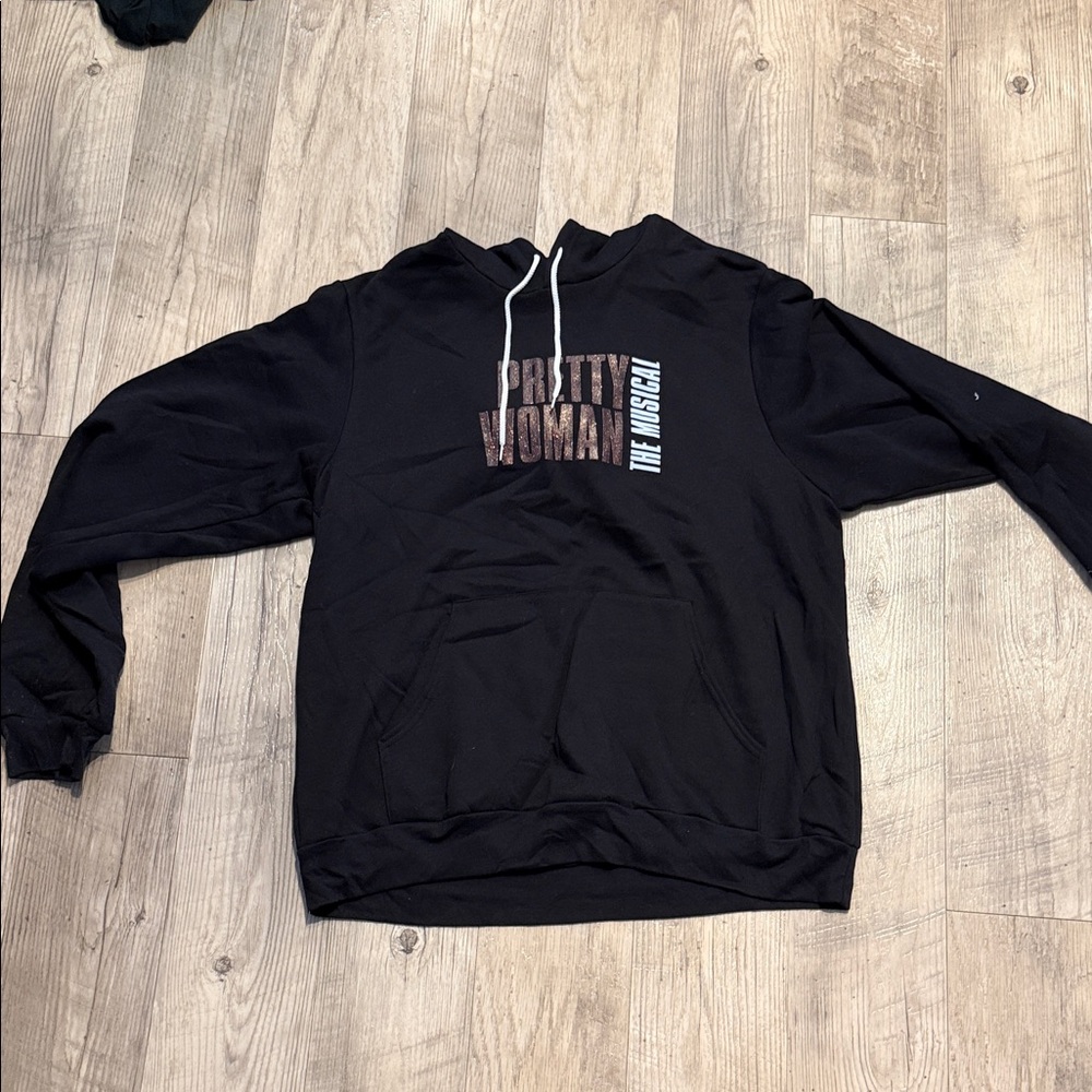 Black Pullover Hoodie with 'Pretty Woman The Musical' Graphic